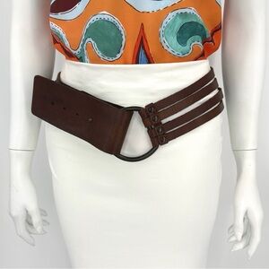 BcbgMaxAzria 100% Genuine Brown Leather Low Hip Waist Belt